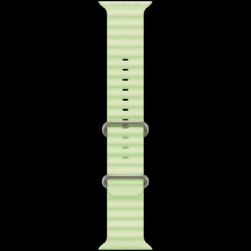 49mm Neon Green Ocean Band – Natural Titanium Finish