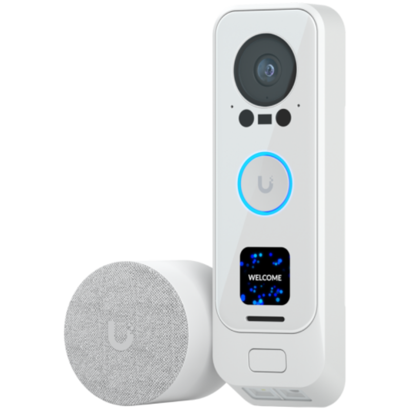 Ubiquiti UVC-G4 Doorbell Pro PoE Kit-White Improved HDR and low-light performance, Connect and power using PoE, AI event detections
