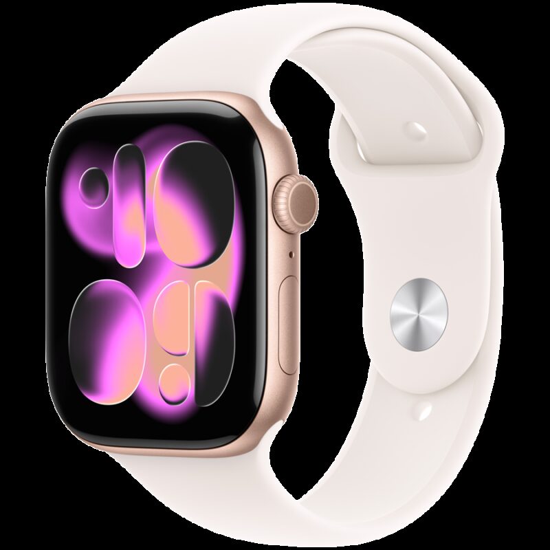 Apple Watch Series 11 GPS 46mm Rose Gold Aluminium Case with Light Blush Sport Band – M/L,Model A3333