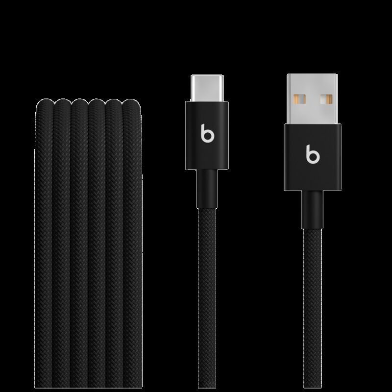 Beats USB-A to USB-C Woven Cables (1.5 m) – Bolt Black (2-Pack)