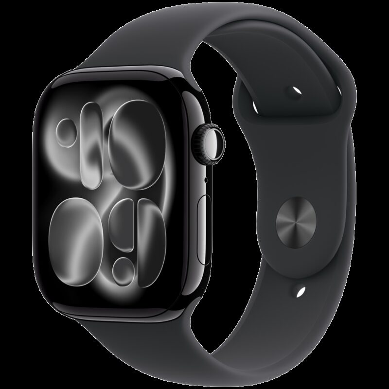 Apple Watch Series 11 GPS 46mm Jet Black Aluminium Case with Black Sport Band – M/L,Model A3333