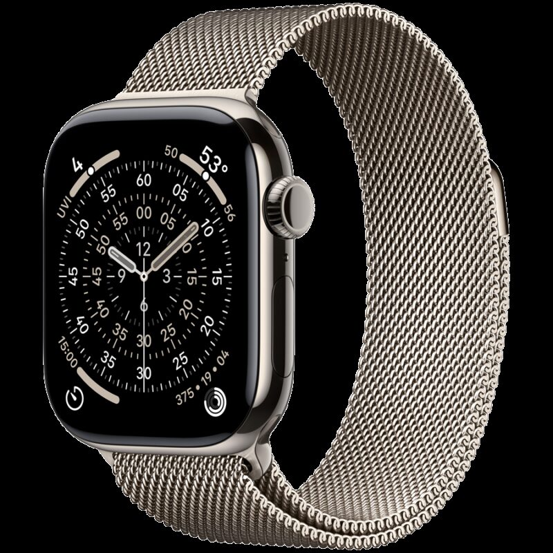 Apple Watch Series 11 GPS + Cellular 42mm Natural Titanium Case with Natural Milanese Loop,Model A3335