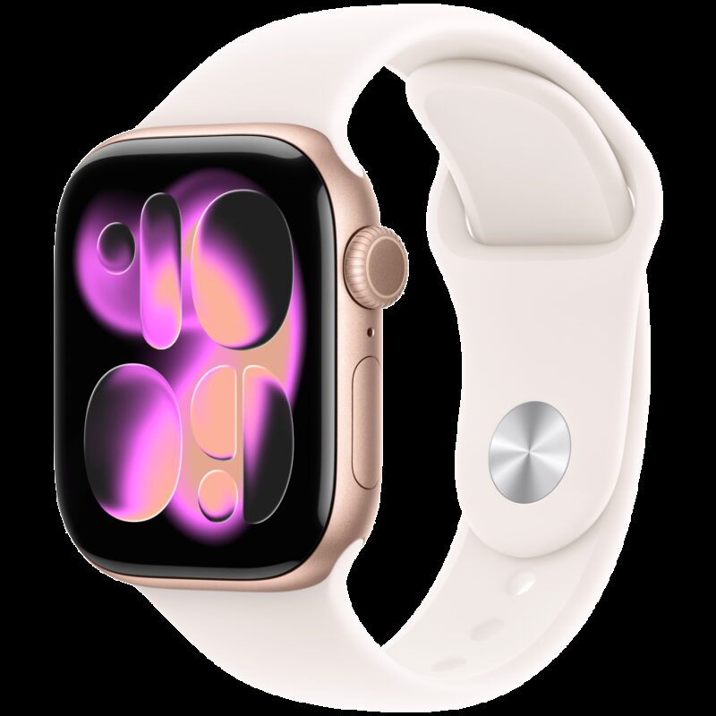 Apple Watch Series 11 GPS + Cellular 42mm Rose Gold Aluminium Case with Light Blush Sport Band – S/M,Model A3335