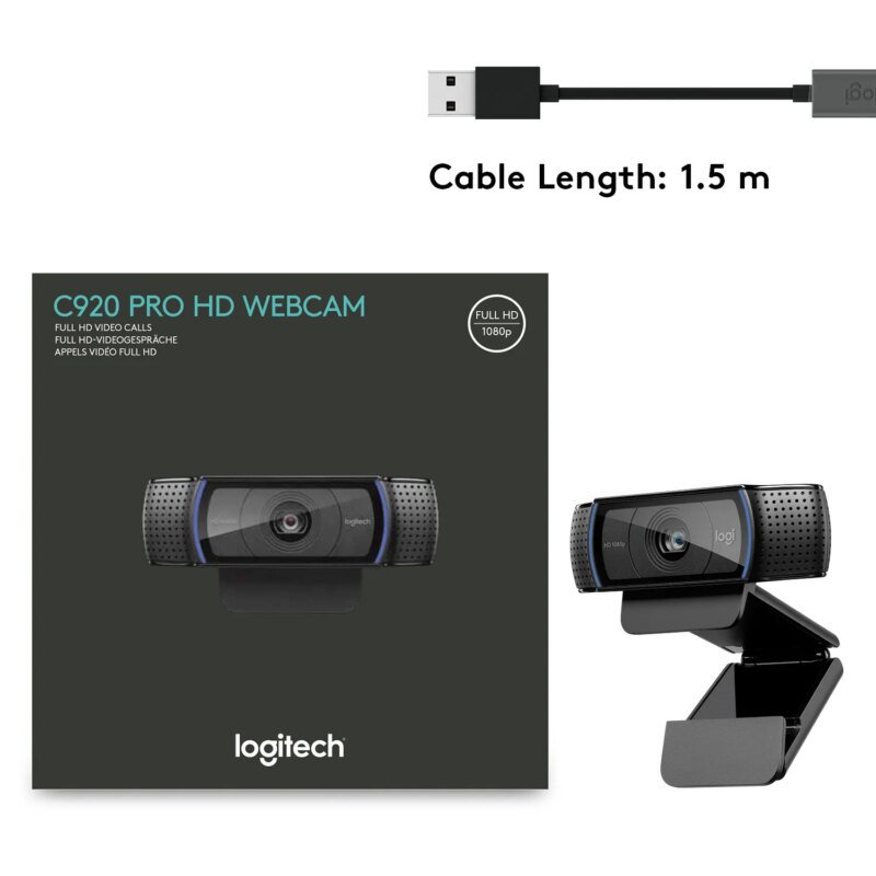 Logitech C920 HD Pro Webcam 1080P with Stereo Audio