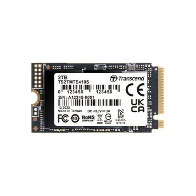 Transcend 2TB MTE410S PCI-E GEN 4×4 M.2 2242 SSD 3D NAND – 5000 MB/s Read 4300 MB/s Write – 1200 TBW