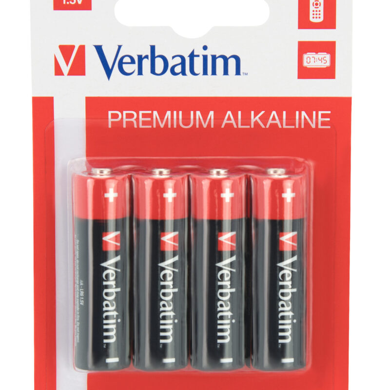 Verbatim AA Alkaline Batteries 4Pk