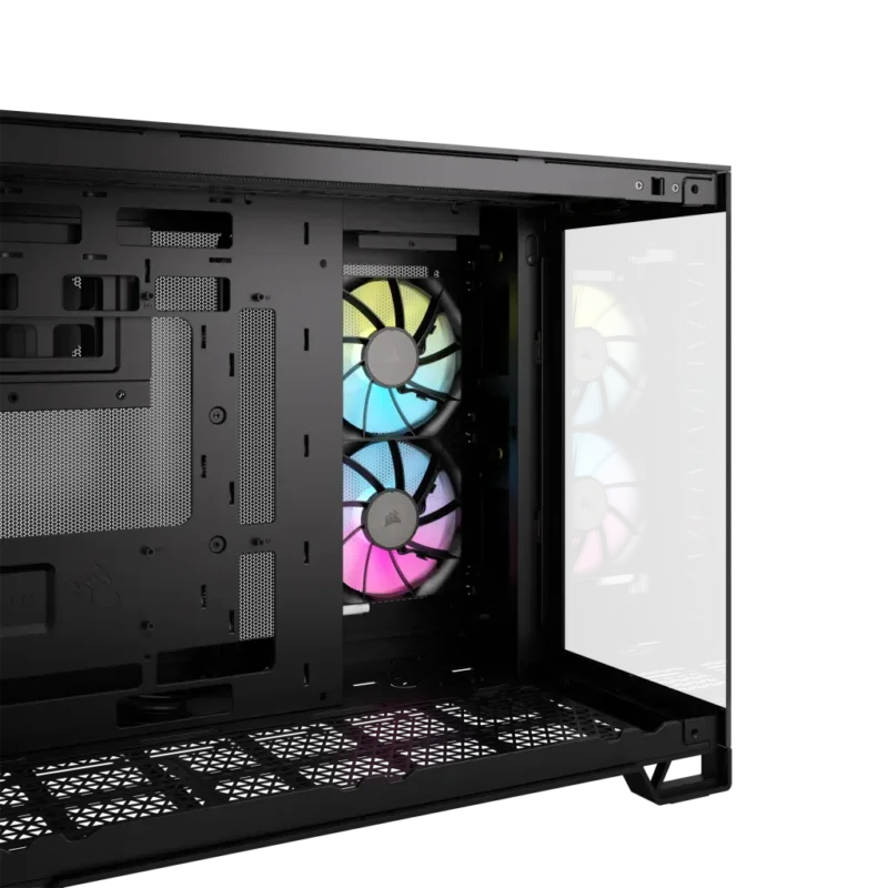 2500X RGB Micro ATX Black Dual Chamber PC Case; 2x 3.5” |  2x 2.5” Drive Bays; Up to 360mm Radiator; 2x 120mm fan incl