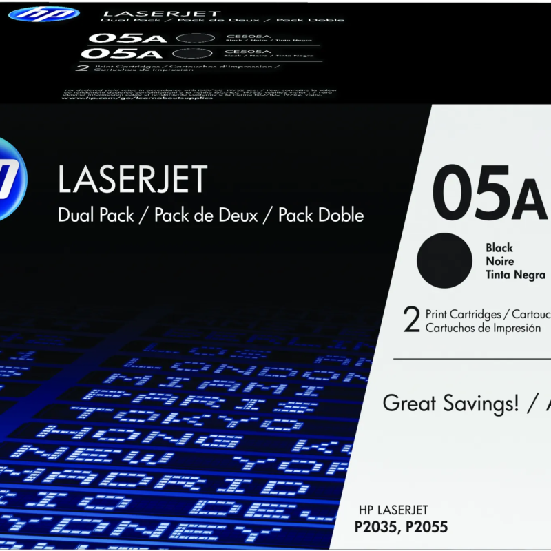 HP 05A Black Toner Cartridge Dual Pack