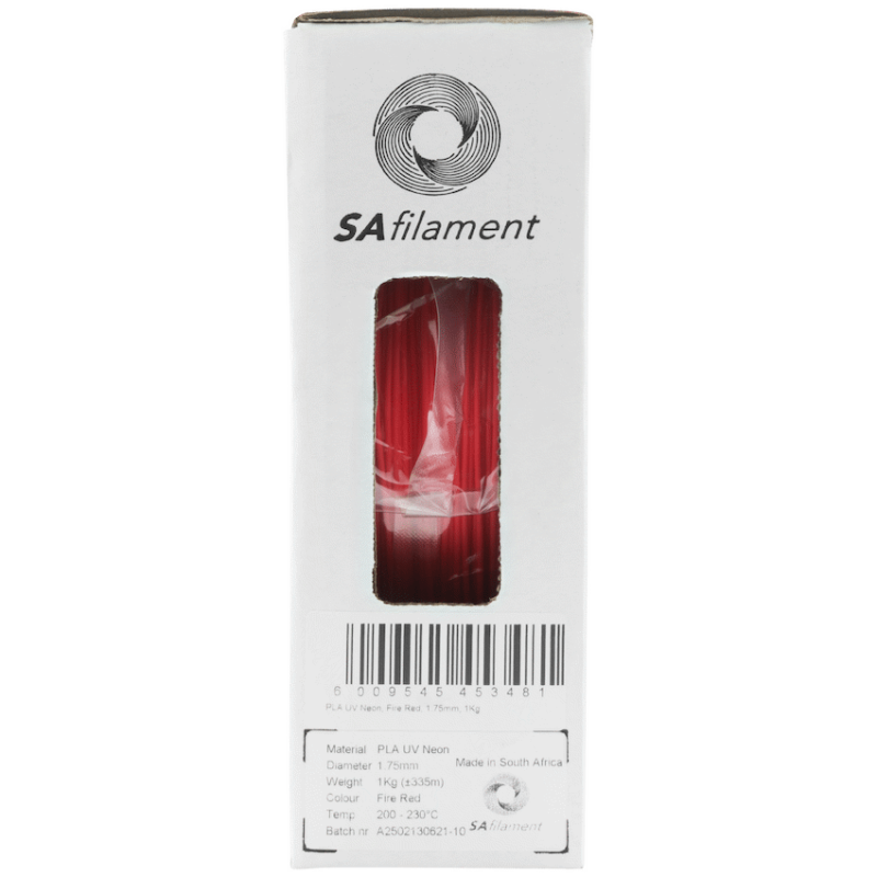SA Filament PLA UV Neon Filament 1kg –  Fire Red