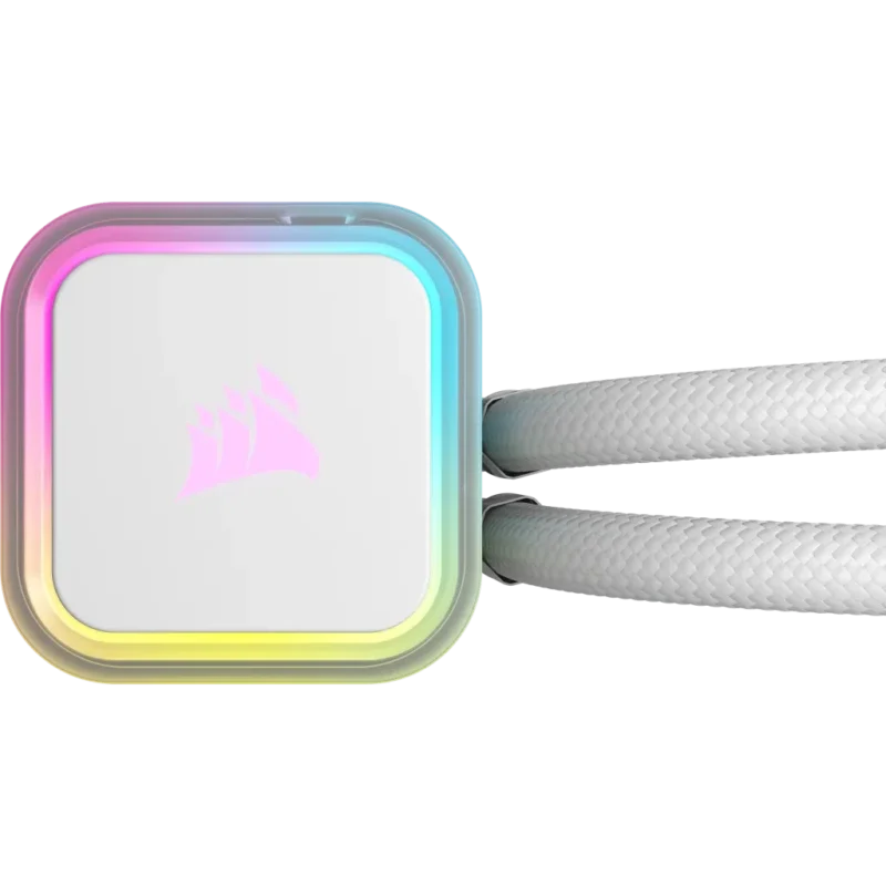 Corsair iCUE H100i ELITE RGB 240mm Liquid CPU Cooler – White AMD: AM5; AM4; sTRX4; sTR5 | Intel LGA: 1700/1851; 1200; 115X; 2066