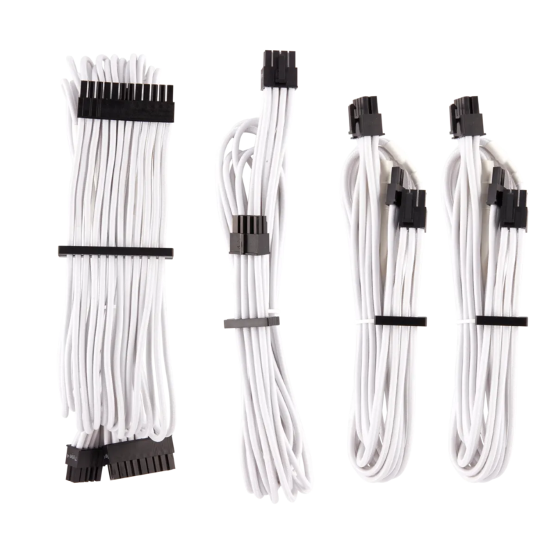 Corsair Premium Individually Sleeved White PSU Cable Kit Starter Package