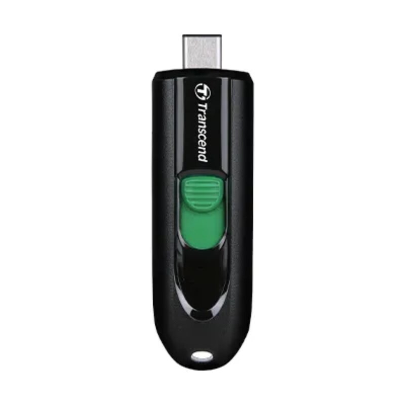 TRANSCEND 64GB JF790 USB C (5Gpbs) CAPLESS FLASH DRIVE – BLACK AND GREEN
