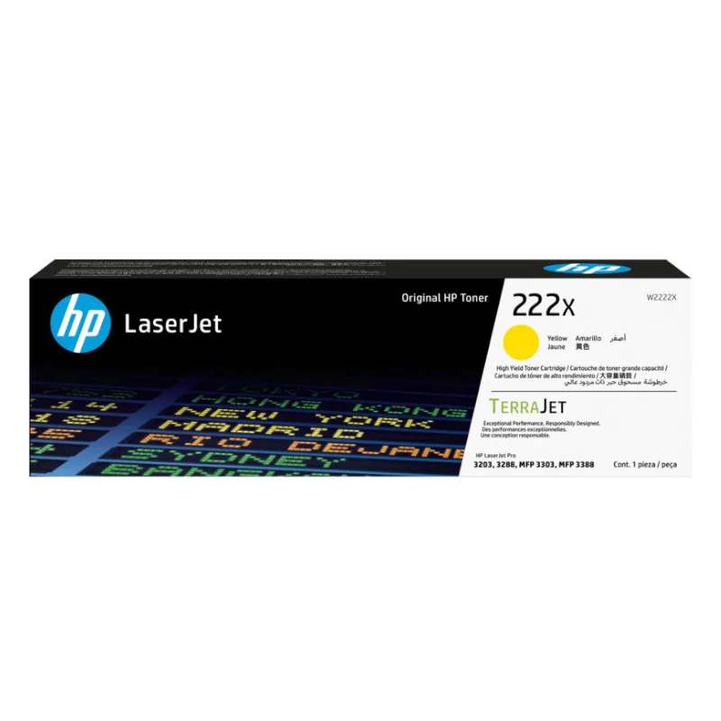 HP 222X High Yield Yellow Original LaserJet Toner Cartridge