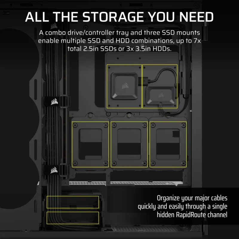 Corsair iCUE LINK 5000T LX RGB Mid-Tower PC Case; Black
