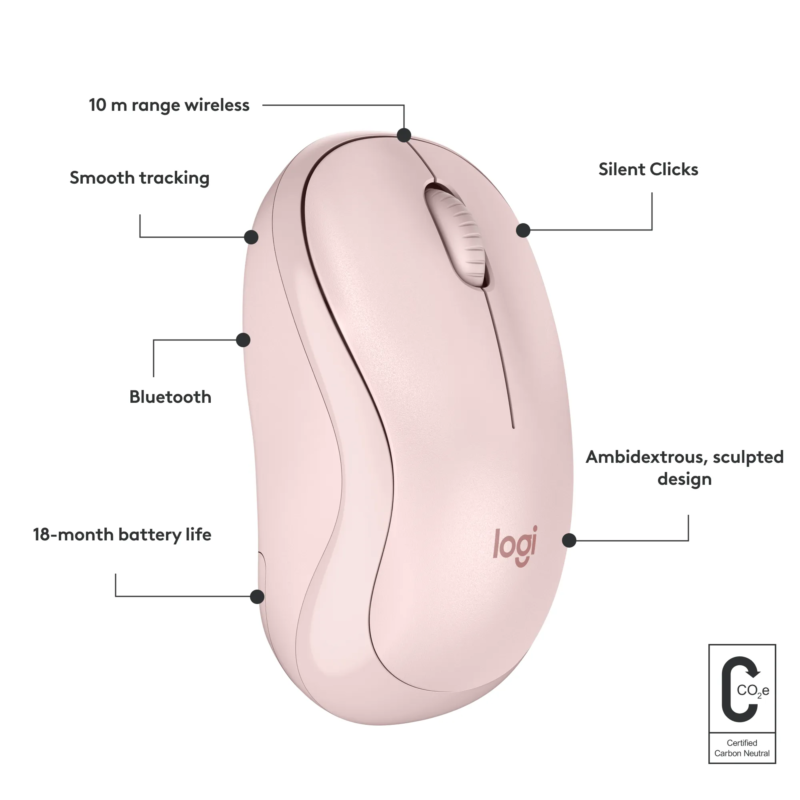Logitech M240 Silent Bluetooth Mouse – Rose Gold