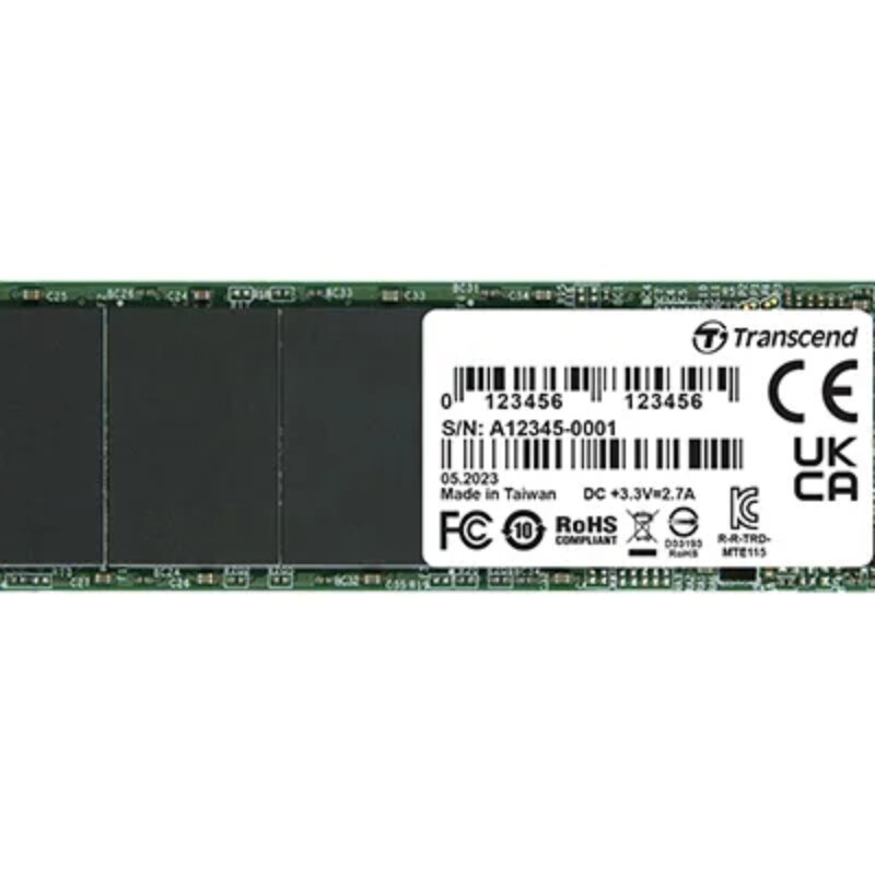 TRANSCEND 500GB MTE115S PCI-E GEN 3×4 M.2 2280 SSD 3D NAND – 3200 MB/s Read 2000 MB/s Write – 200 TBW