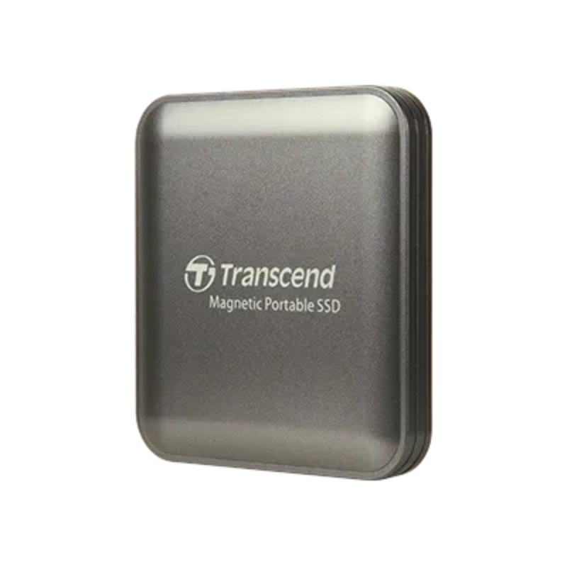 TRANSCEND 1TB ESD420C USB3.2 TYPE C (USB 20Gbps) MAGNETIC PORTABLE SSD MagSafe Compatiable  R/W up to 2000MB/s – Iron Grey