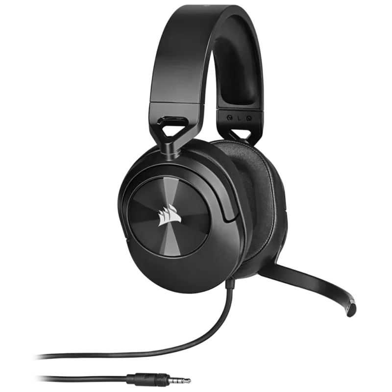 HS55 Stereo Carbon Headset; 50mm Audio Drivers; Omnidirectional mic; Analog; On-ear volume and mute controls – PC/PS/XBOX