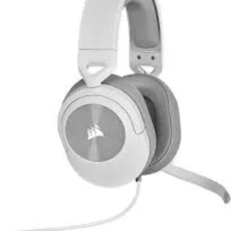HS55 Stereo White Headset; 50mm Audio Drivers; Omnidirectional mic; Analog; On-ear volume and mute controls – PC;PS4/XBOX