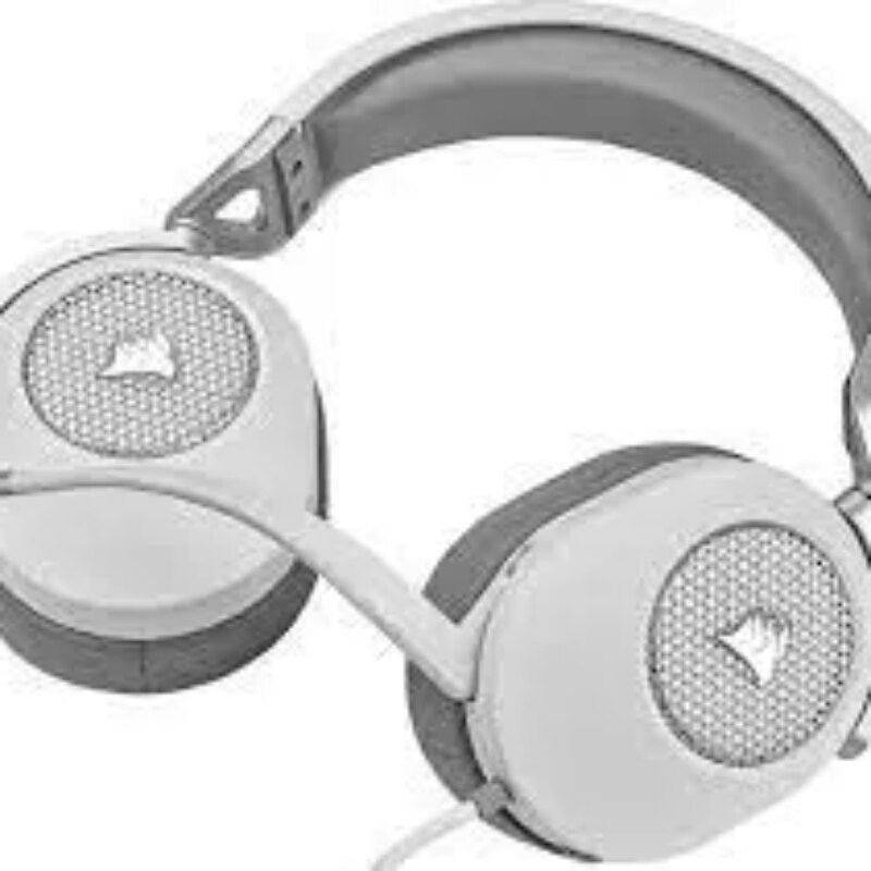 HS65 Premium White Headset; 50mm Audio Drivers; Omnidirectional Mic – Console Ready.
