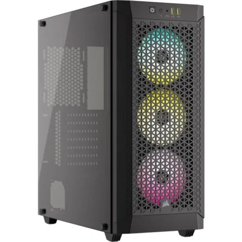 480T RGB Airflow Black Tempered Glass Mid-Tower; 2x 2.5” Drive Bays; Up to 360mm; 1x 120mm fan incl
