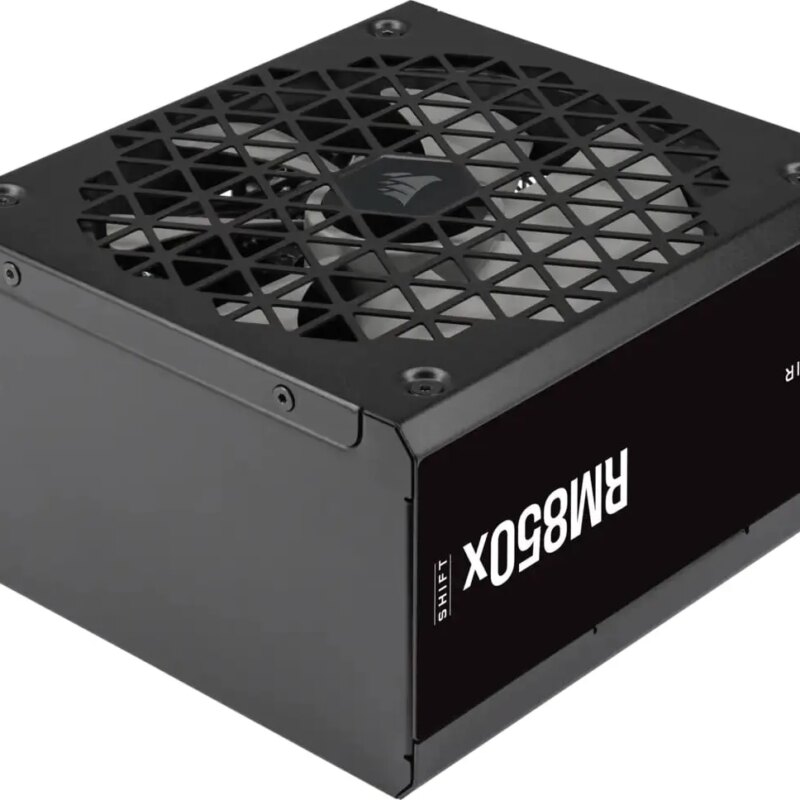Corsair RM850x Shift—850 Watt 80 PLUS Gold;10yr Warranty. ATX (1); EPS (2); PCI-E (4);12VHPWR (1); PATA (8);SATA (12)