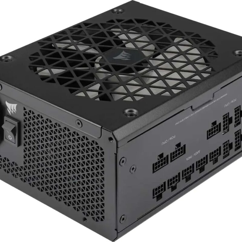 Corsair RM1000x Shift  —1000 Watt 80 PLUS Gold;10yr Warranty. ATX (1); EPS (2);PCI-E (4);12VHPWR (1);PATA (8);SATA (12)
