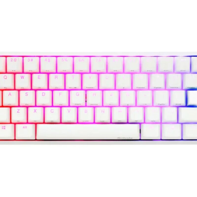 Ducky Keyboard One 2 Pro 60% Mechanical Keyboard; RGB; PBT Double Shot Keycaps – White- Cherry Brown .