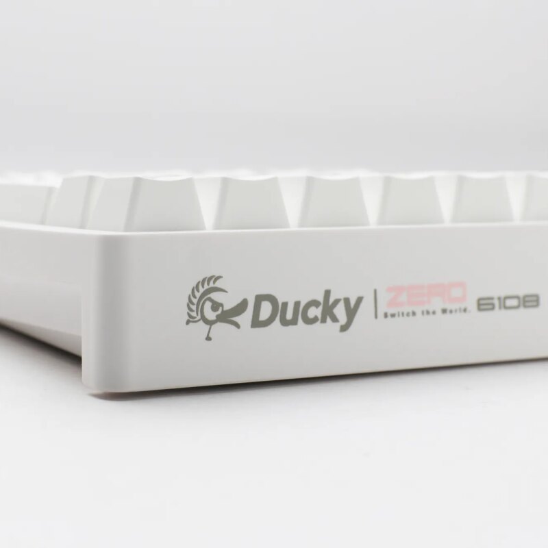 Ducky Keyboard Zero 6108 100% Mechanical Wireless Keyboard; RGB; USB 2.0 / 2.4GHz / BT – White – Cherry MX2A Blue switches.