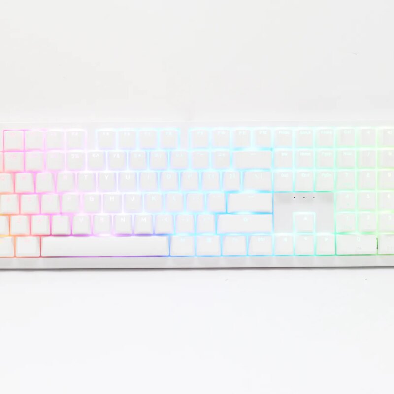 Ducky Keyboard Zero 6108 100% Mechanical Wireless Keyboard; RGB; USB 2.0 / 2.4GHz / BT – White – Cherry MX2A Red switches.