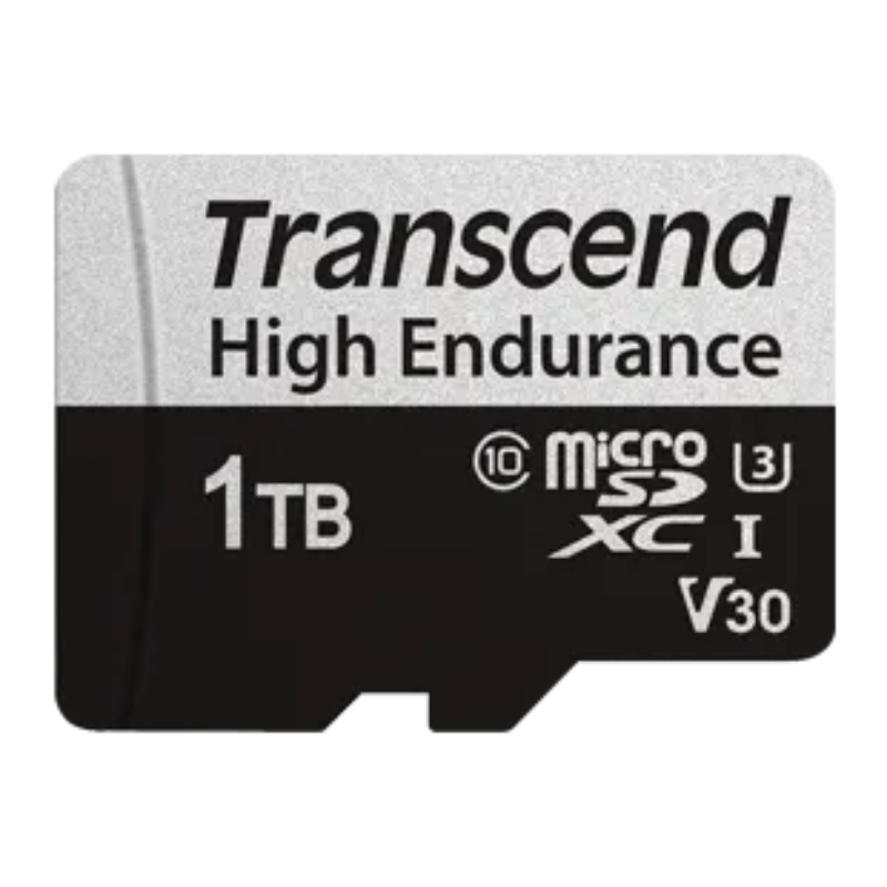 TRANSCEND 350V 1TB HIGH ENDURANCE MICRO SD UHS-I  U3 V30 CLASS10 – READ 100 MB/S – WRITE 60MB/S – WITH SD ADPTOR