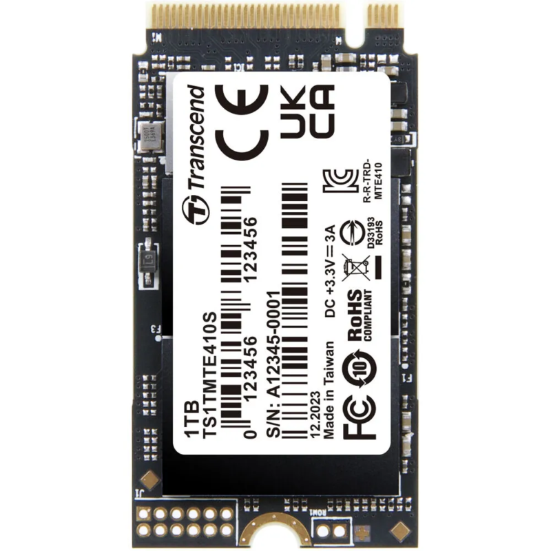 Transcend 1TB MTE410S PCI-E GEN 4×4 M.2 2242 SSD 3D NAND – 5000 MB/s Read 3500 MB/s Write – 600 TBW