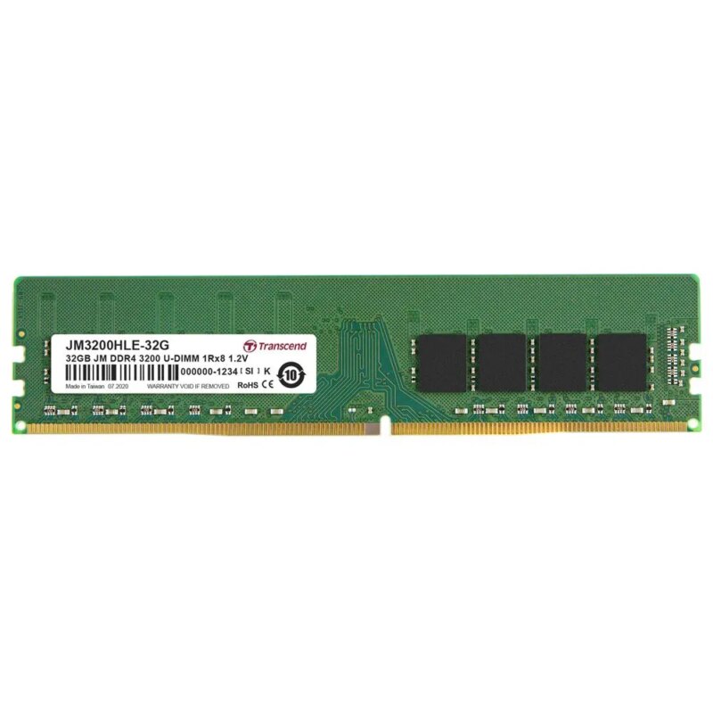 TRANSCEND JET MEMORY 32GB DDR4-3200 DESKTOP U-DIMM 2RX8 CL22