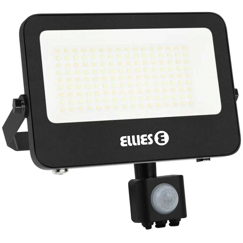 Ellies Quasar Series 50W AC Motion Sensor Flood Light  with 3CCT -BK