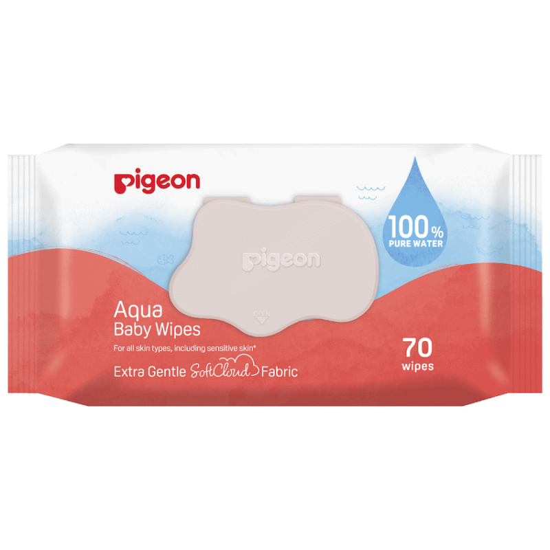 PIGEON AQUA BABY WIPES 70’s FLIPTOP – Single