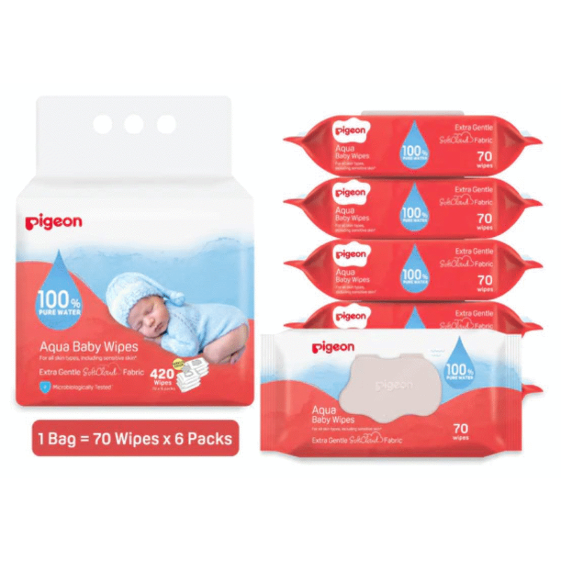 PIGEON AQUA BABY WIPES 70’s FLIPTOP  6-IN-1