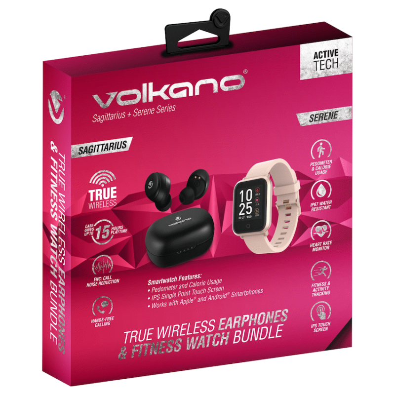 Volkano Sagittarius TWS + Serene Watch Series Bundle – Gold