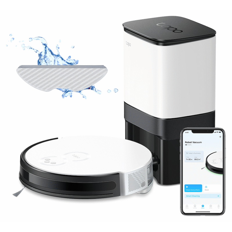 TP-Link Tapo RV10 Plus Robot Vacuum, Mop, Auto Empty, Gyroscope, 2600mah, 300ml
