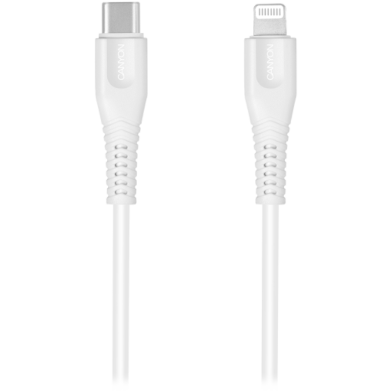 CANYON cable MFI-4 Type-C to Lightning 1.2m White