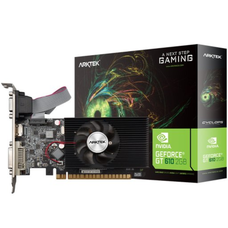Arktek Nvidia GT610 2GB DDR3 64-bit HDMI / DVI / VGA Graphics Card