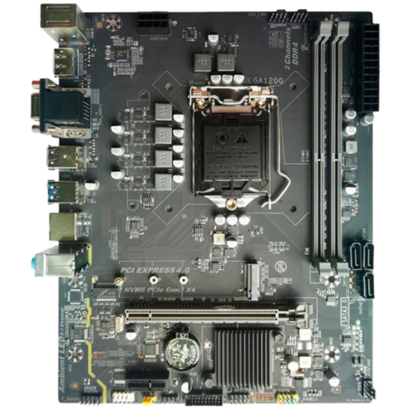 Arktek Intel H510 Chipset, Socket LGA1200, Dual Channel DDR4, Integrated Intel Graphics, 2 x DDR4 Slots, Realtek 100/1000 Gigabit LAN, Realtek Audio, 3 x SATA3.0 Ports, 4 x USB 2.0, 4 x USB 3.0, 1 x PCI Express x16 slot, Micro-ATX