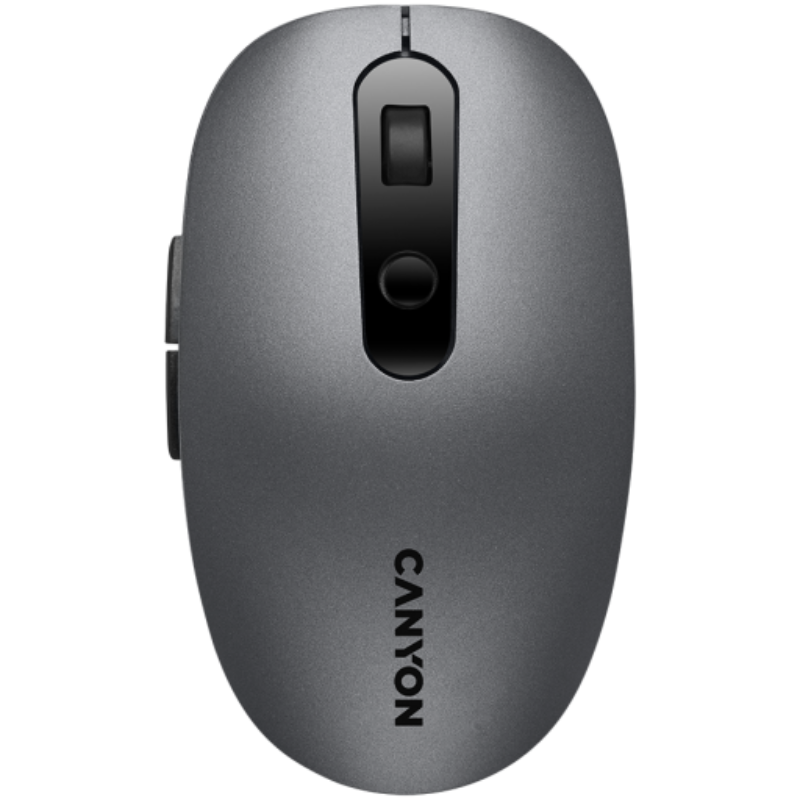 CANYON MW-9, 2 in 1 Wireless optical mouse with 6 buttons, DPI 800/1000/1200/1500, 2 mode(BT/ 2.4GHz), Battery AA*1pcs, Grey, 65.4*112.25*32.3mm, 0.092kg