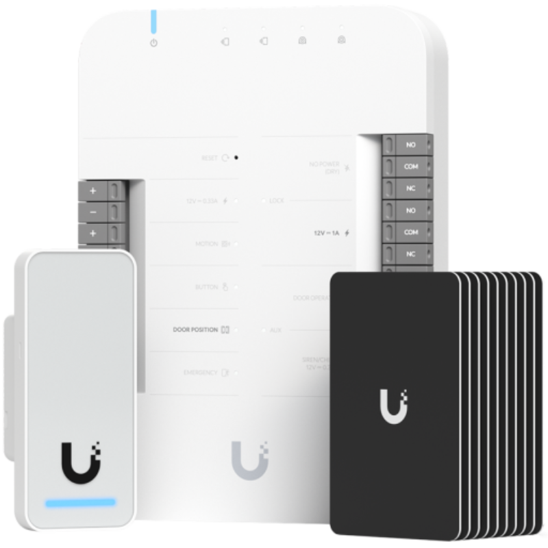 Ubiquiti quick start for Access with all you need for one door with one reader,  Door Hub, G2 Reader, 10 x Access Cards