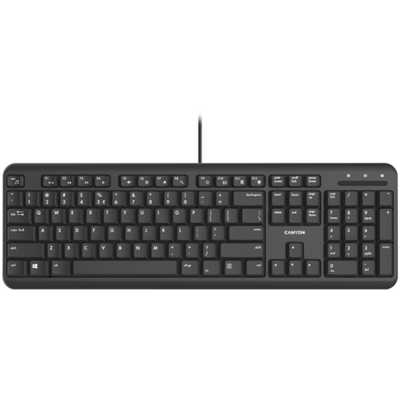 CANYON keyboard HKB-20 EN Velvet Wired Black