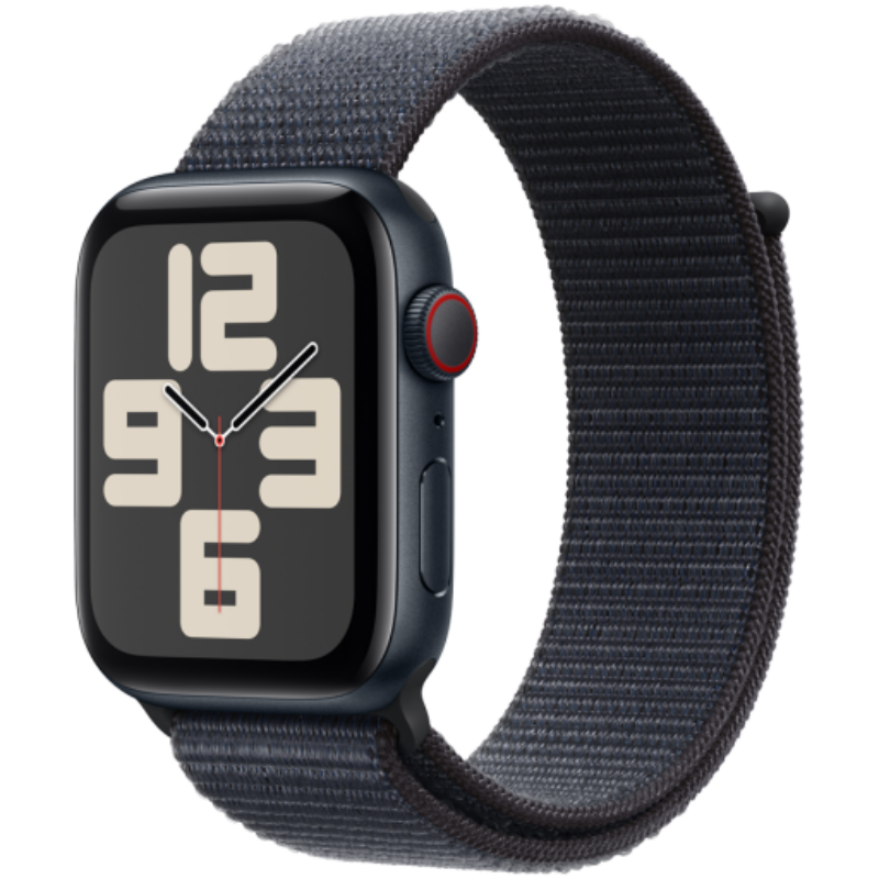 Apple Watch SE GPS + Cellular 44mm Midnight Aluminium Case with Ink Sport Loop,Model A2724