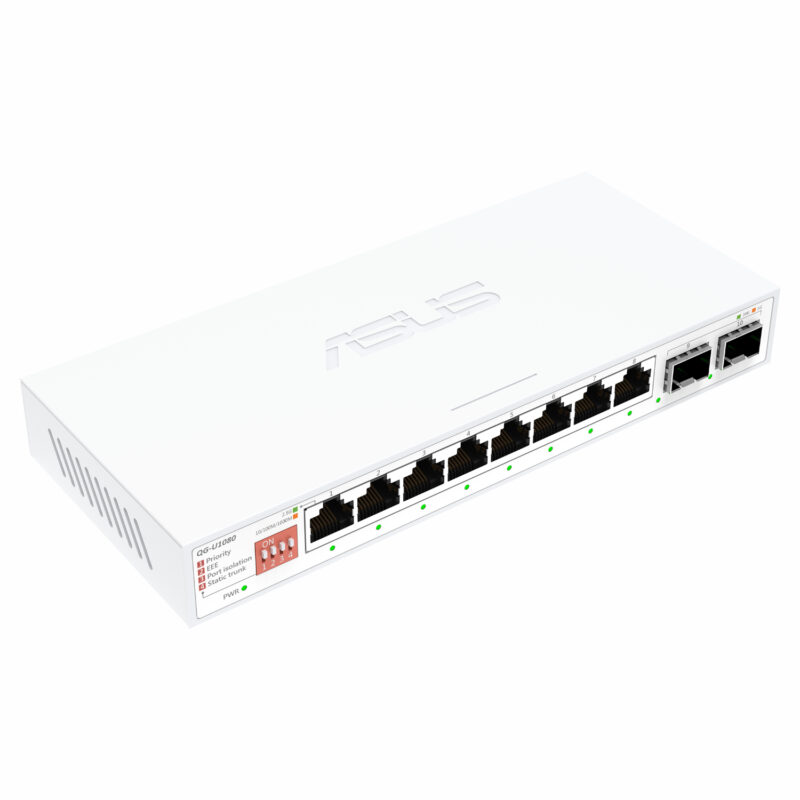 ASUS 8×2.5G + 2x10G SFP+ Unmanaged Network Switch- White