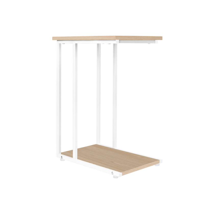 Everfurn Sofa Side Table – Oak and White