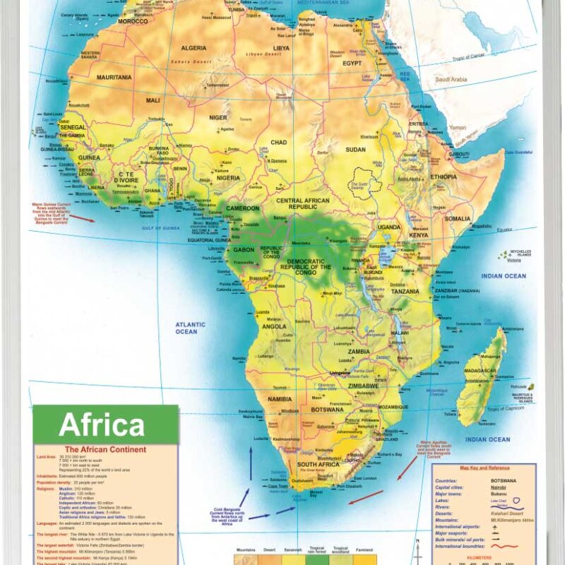 Africa General Educational Map (1500*1200mm)