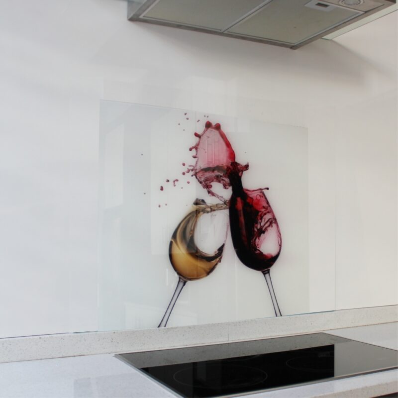 Decorative Glass Wall Tile (598 x 650 x 6mm) Wine Glasses