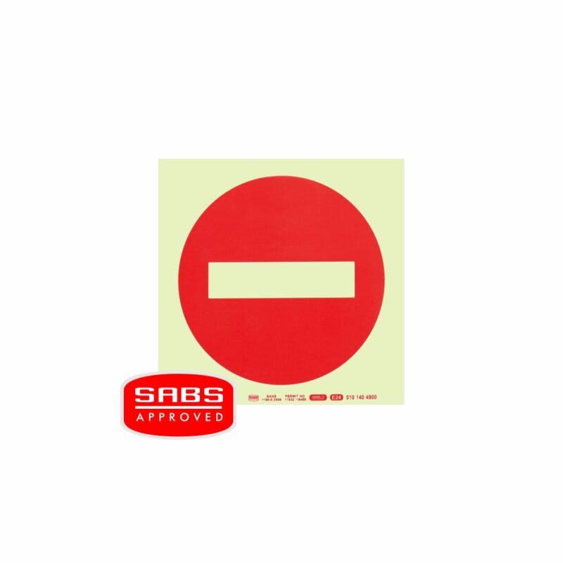 Photoluminescent 190MM Saftey Sign – NO ENTRY Symbol
